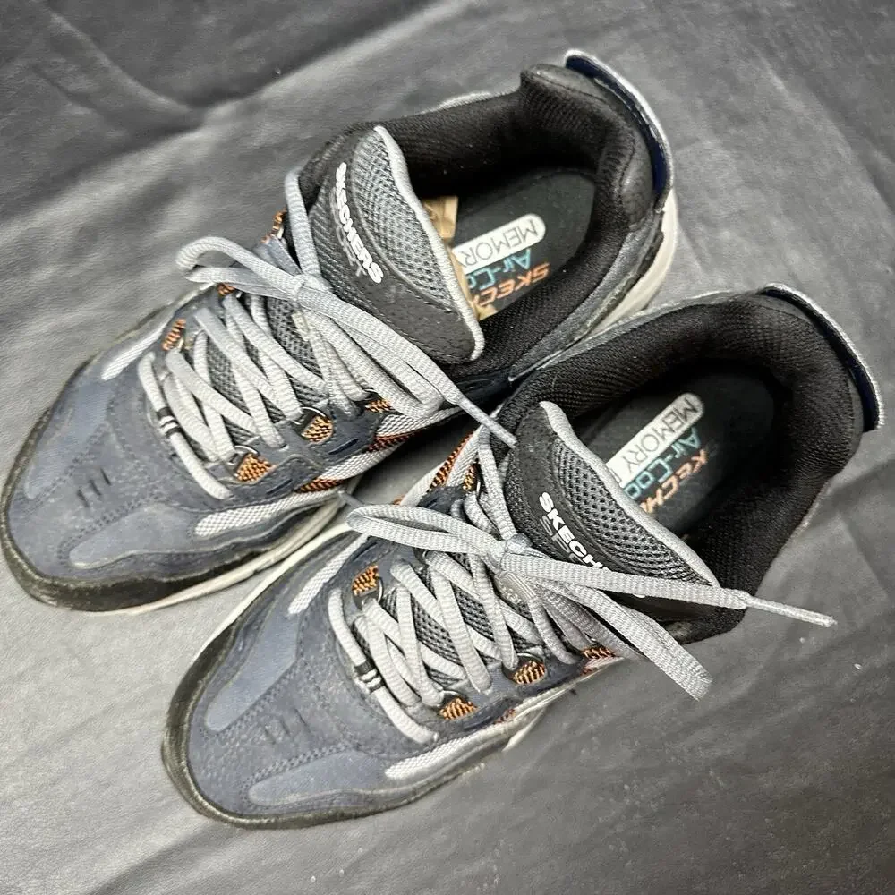 Skechers Shoes Men's 9 Blue Gray Sport Athletic Walking Low Top - 669 - Picture 5 of 12